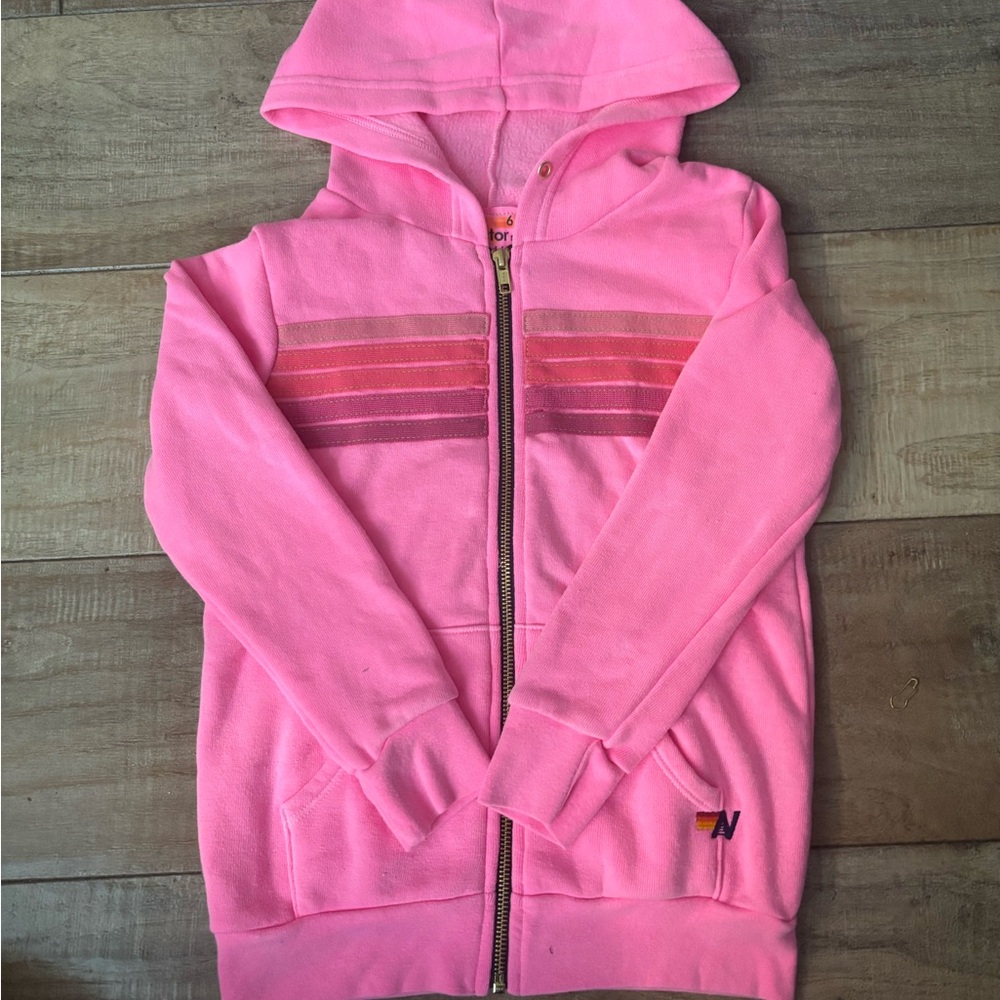 RARE (BRAND NEW) - Aviator Nation Pink Striped Kids Hoodie